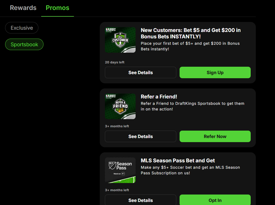 Draftkings Promos